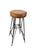 Black Vintage Industrial Metal Stool with Leather Seat, 1960s For Sale - Image 8 of 8