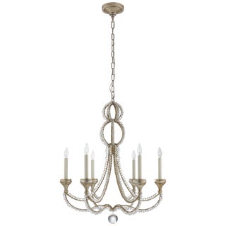 Niermann Weeks for Visual Comfort Signature Milan Medium Chandelier in Venetian Silver with Crystal For Sale