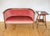 Antique Art Nouveau Edwardian Mahogany Barrel Back 2-Seater Settee Sofa, 1910s For Sale - Image 4 of 18