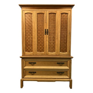 Vintage Faux Lattice Front Gentleman's Chest by Thomasville For Sale