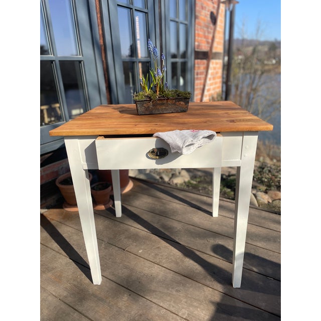 Cream Antique Table in Fir, 1890s For Sale - Image 8 of 18