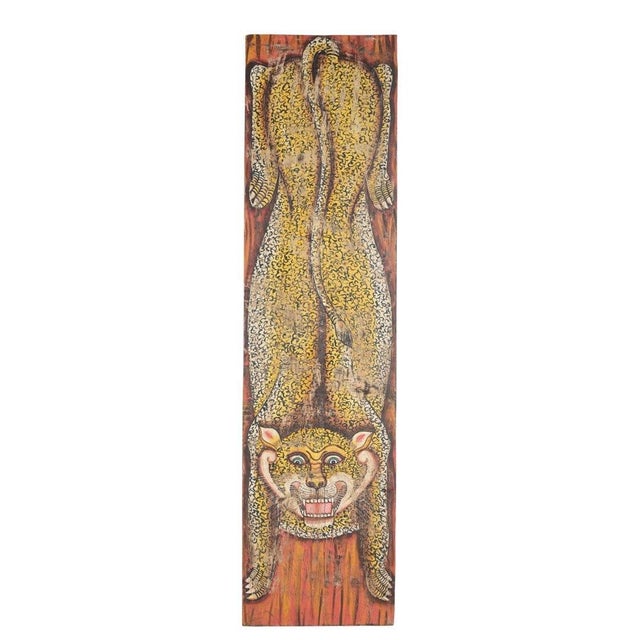 Add a touch of folk-art charm to your home with this Vintage Indian Painted Panel. Hand-painted in vibrant colors, the...
