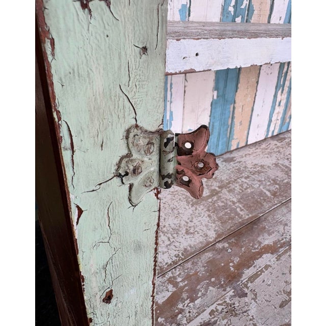 Green Antique Chippy Mercantile Cabinet For Sale - Image 8 of 12