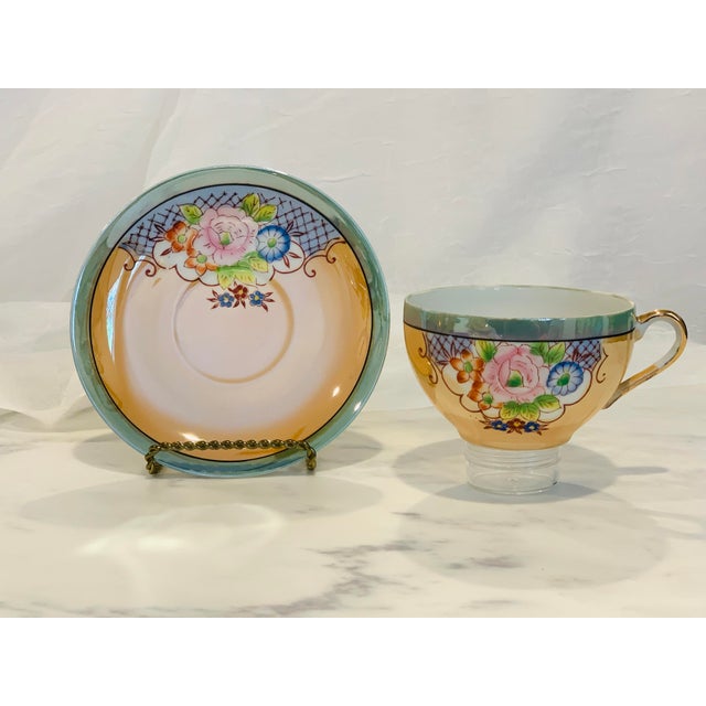 1930s Japanese Lusterware Complete Tea Set for Six- 21 Pieces For Sale In Dallas - Image 6 of 11
