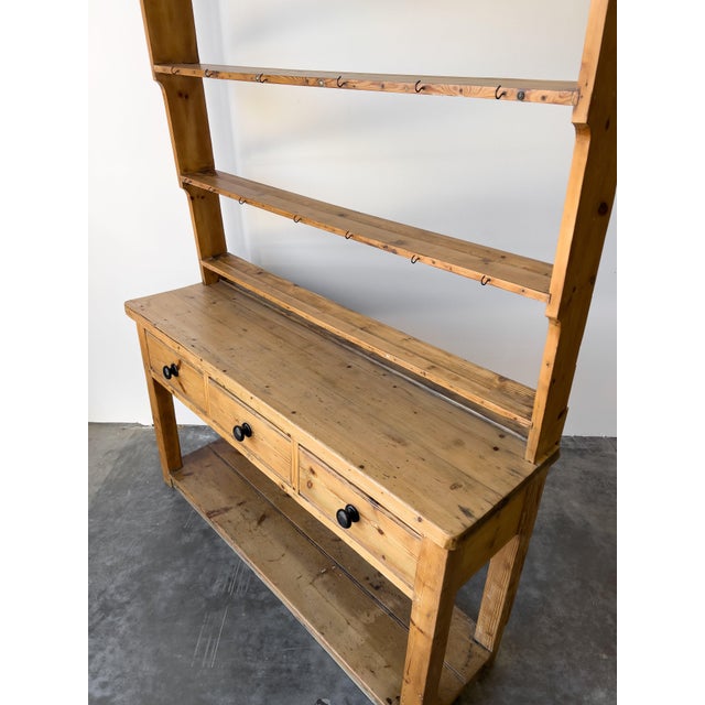 Tan Antique Pine Georgian Pot Board With Plate Rack For Sale - Image 8 of 9