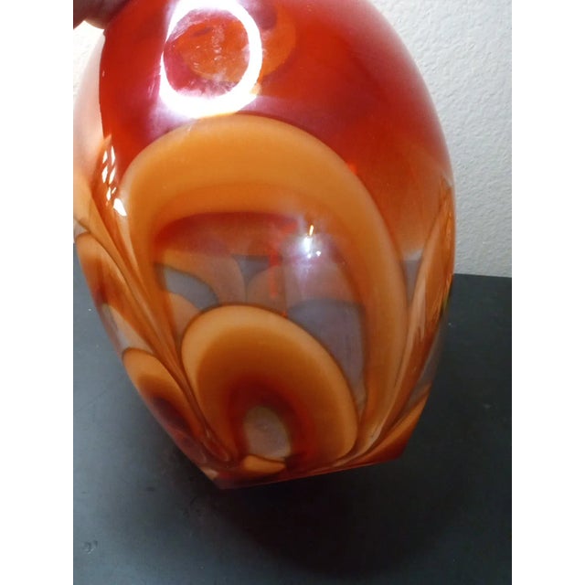 Vintage Waterford Evolution Red Swirl Art Glass Vase For Sale In Dallas - Image 6 of 6