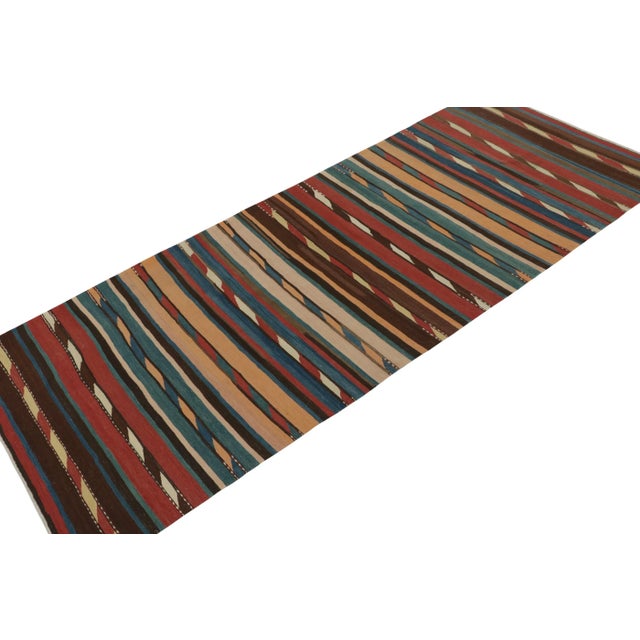 Tribal Vintage Shahsavan Kilim Rug in Polychromatic Stripes by Rug & Kilim For Sale - Image 3 of 7