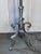 1940s French Silvered Floor Lamp on a Scrolled Tripod Base For Sale - Image 5 of 12