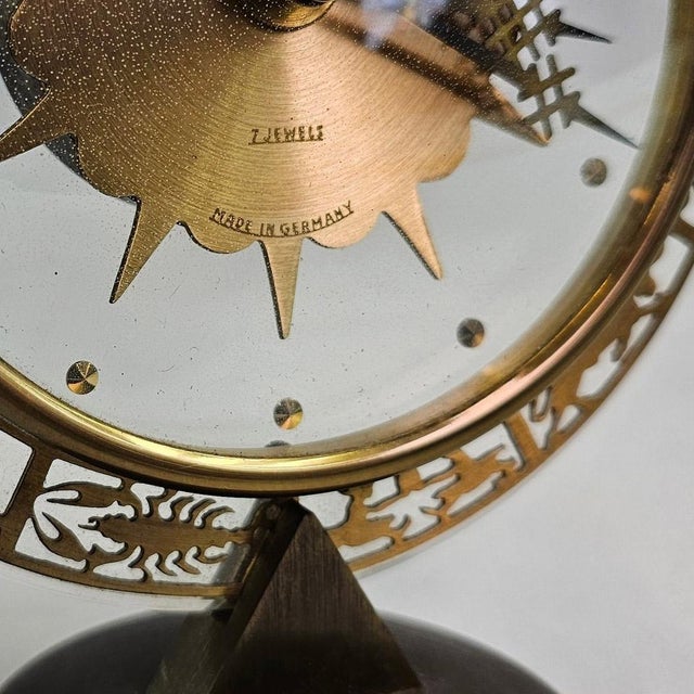 Mid-Century Modern 1970s Rare Midcentury Zodiac Clock by the German Company, Atlanta. For Sale - Image 3 of 5