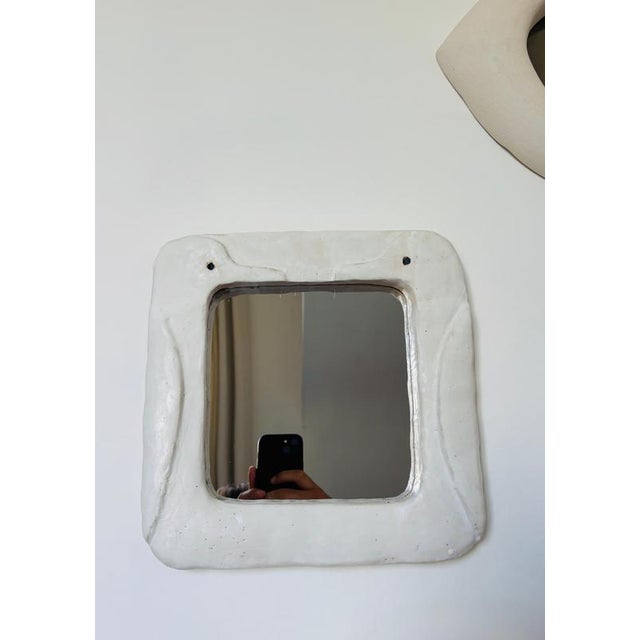 Uccelini French Ceramic Mirror by Renzo Maar For Sale - Image 6 of 8