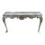 Carved Walnut Console Table Vintage Venetian White Marble Top Louis XV Style 50s For Sale