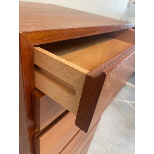 Vinde Mobelfabrik 1970s Danish Modern Teak Highboy Lingerie Chest For Sale - Image 4 of 6
