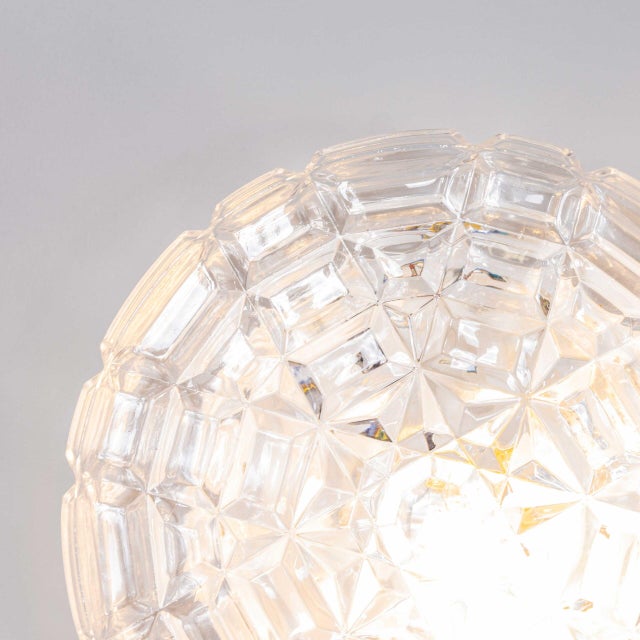 Glass Czech Faceted Wall Lamp, 1950s For Sale - Image 7 of 11