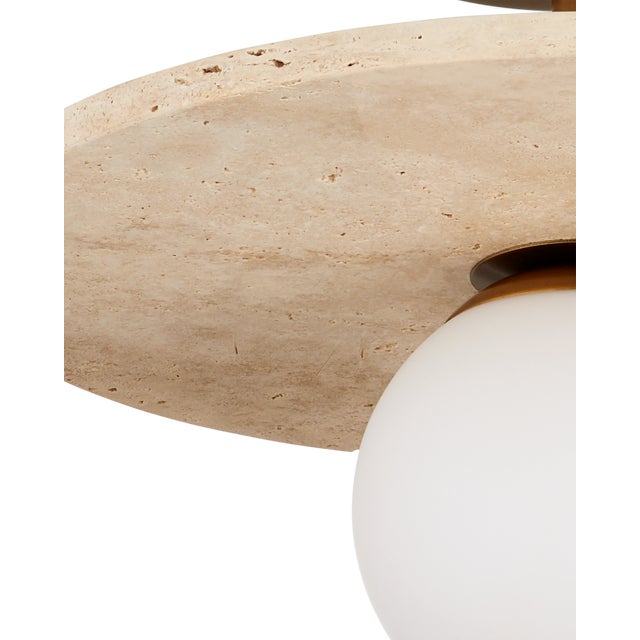 Inspired by a piece of jewelry, the Apricity Semi-Flush Mount features a frosted white cast-glass globe fitted to a...