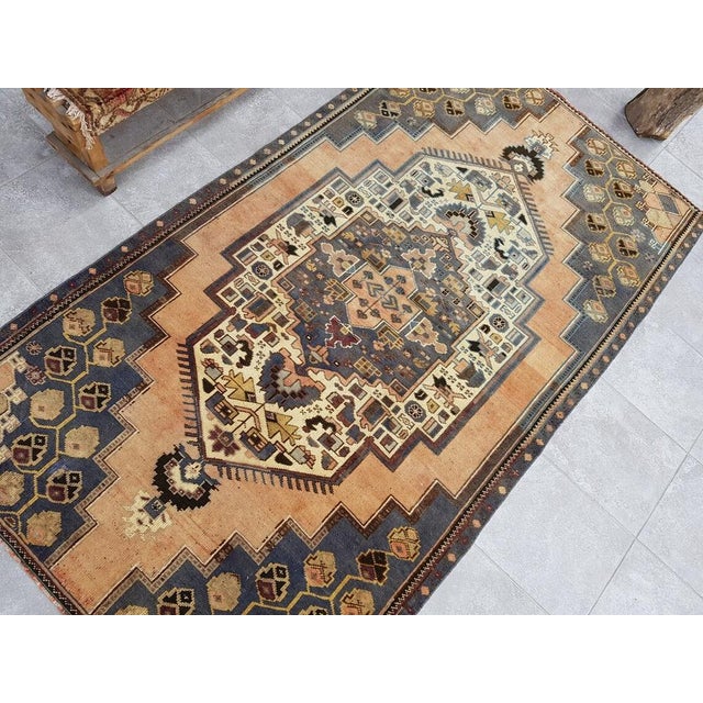 Textile Turkish Beige Oushak Aztec Rug, 1960s For Sale - Image 7 of 11