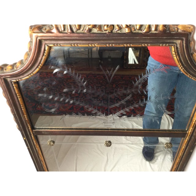 Goldenrod Late 20th Century Etched Giltwood Mirror For Sale - Image 8 of 12