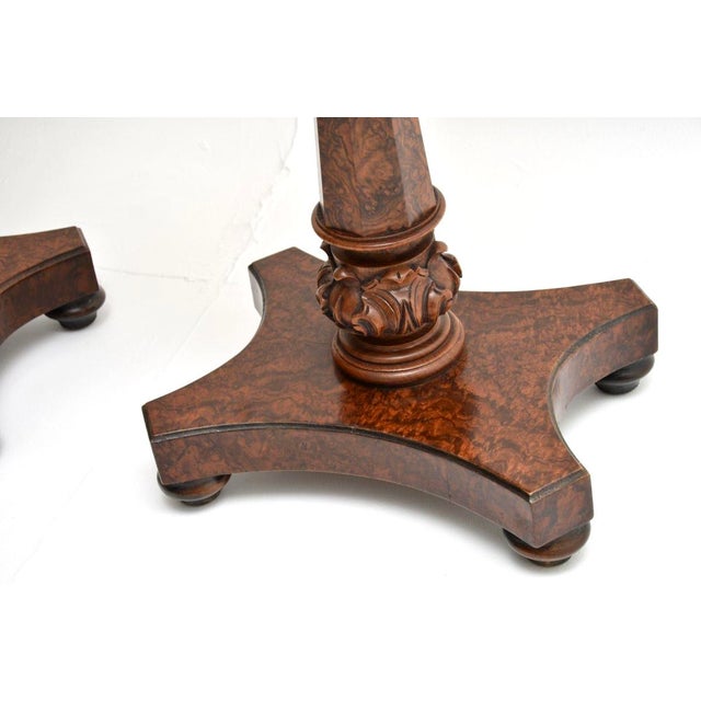 Antique William IV Burr Walnut Side Tables, 1830s, Set of 2 For Sale - Image 10 of 11