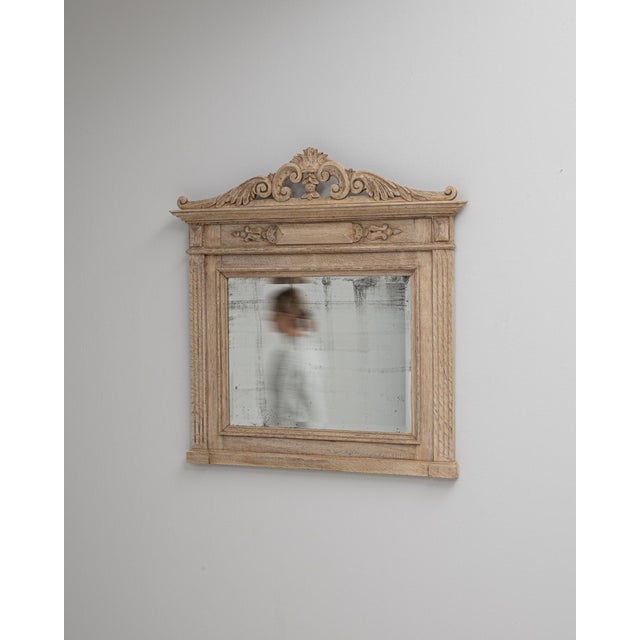 1900s French Oak Wall Mirror For Sale - Image 4 of 18