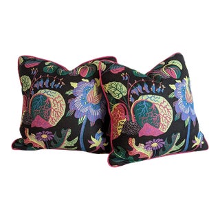 Schumacher Black Exotic Butterfly 18" Pillows - Set of 2 For Sale