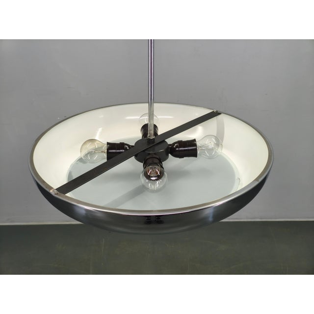 Bauhaus UFO Pendant Light by Josef Hurka for Napako, 1930s For Sale - Image 3 of 12