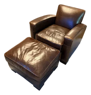 Restoration Hardware Library Chair With Ottoman