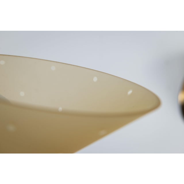 Vintage Brass Sconces with Decorated Yellow Glass Shades, 1960s, Set of 3 For Sale - Image 16 of 18