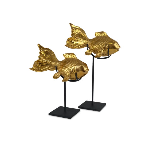 Currey & Company Goldfish Set of 2 For Sale