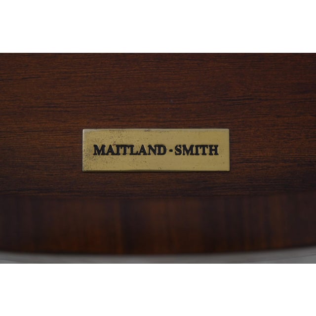 Maitland Smith Mahogany Inlaid 1 Drawer Pembroke Table For Sale - Image 18 of 18