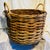 Wood Vintage Large Woven Basket Willow Dual Handles For Sale - Image 7 of 7