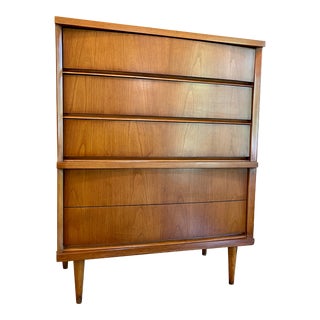 1960's Bassett "Tempo" Danish Modern Highboy Dresser For Sale
