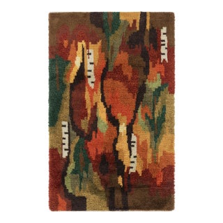 Vintage Swedish Rya Rug, Colorful Scandinavian Abstract Patterns - Rug & Kilim For Sale