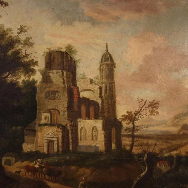 French Artist, Landscape, 1770, Oil on Canvas, Framed For Sale - Image 8 of 13
