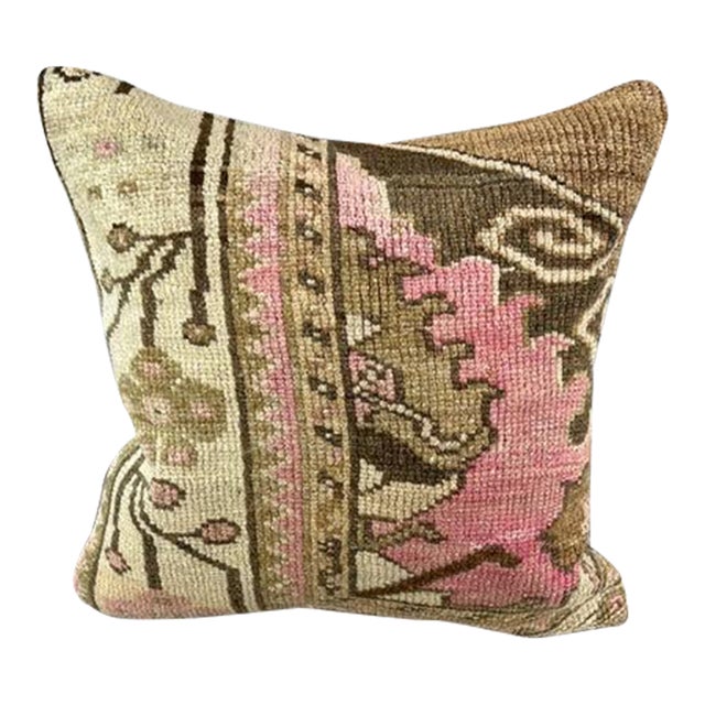 20 x 20 Rug Pillow Dreamy Cascade Turkish Pillow Cushion Cover For Sale