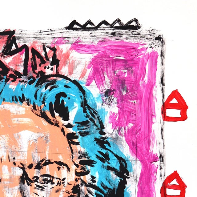 Contemporary Crown With Sass - Original Pop Street Art Acrylic Painting on Newspaper by Gary John For Sale - Image 3 of 7
