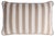 Striped Outdoor Happy Frame Pillow Beige and White with Piping For Sale