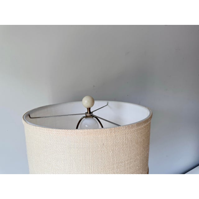 1960s Italian Pottery Floral Embossed Lamp For Sale In Charleston - Image 6 of 11