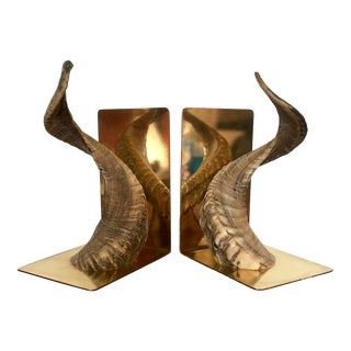 Carl Aubock Horn Bookends For Sale