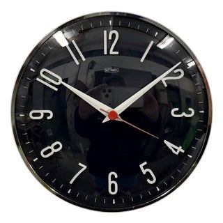 Vintage Dark Blue Wall Clock from Metamec, 1970s For Sale