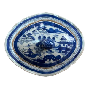 Canton China Covered Vegetable Dish, Circa 1840.