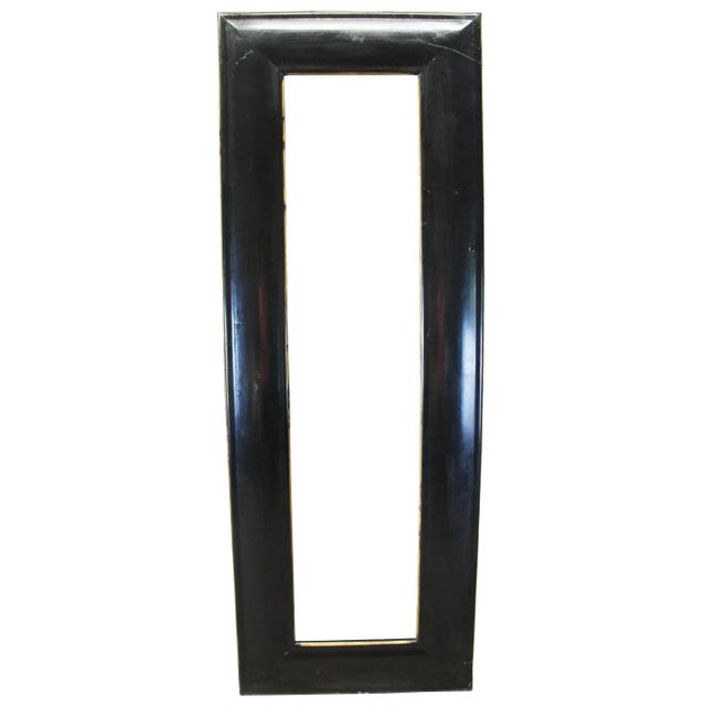 Vintage Monumental Black & Gold Painted Wood Floor Wall Artwork Picture Frame For Sale - Image 13 of 13