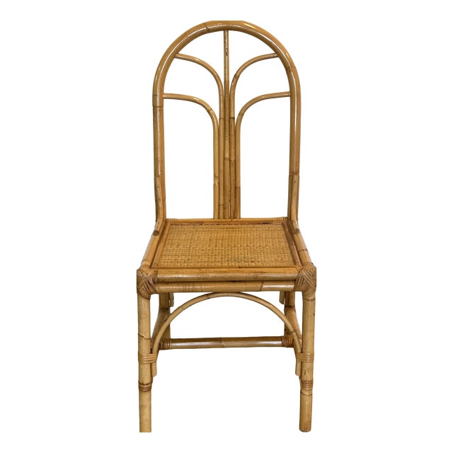 Wicker and Bamboo Chair, 1970s For Sale