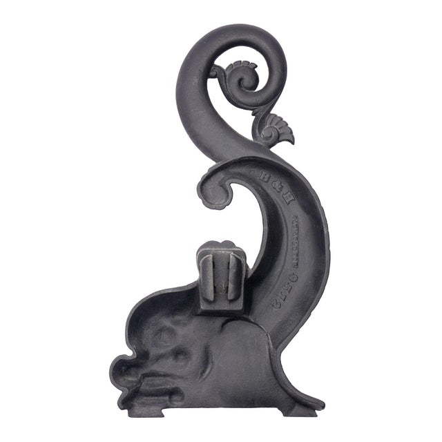 Pair of Bradley & Hubbard Cast Iron Dolphin Form Andirons, C. 1900 For Sale - Image 9 of 10