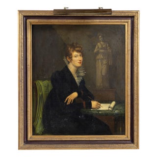 Hans Thoma, Portrait of Ida Müller, Single Woman Scholderer, 19th Century, Oil Painting on Canvas, Framed For Sale