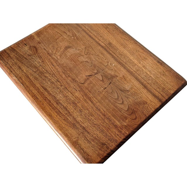 1960s Solid Walnut Swiveling Pedestal Side Table For Sale In Los Angeles - Image 6 of 8