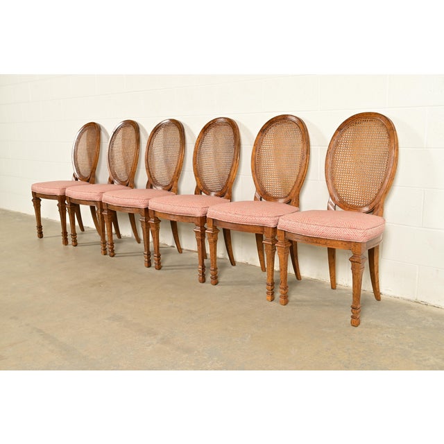 Drexel French Regency Louis XVI Carved Walnut Cane Back Side Chairs or Dining Chairs | Pair For Sale - Image 14 of 15