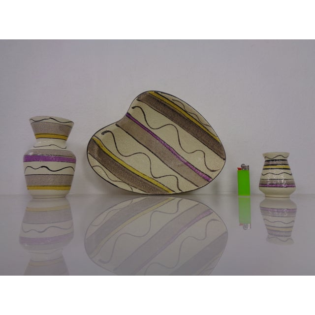 Ceramic Vases & Bowl by Bodo Mans for Bay Keramik, Germany, 1950s, Set of 3 For Sale - Image 6 of 18