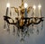 Palwa Brass Lead Crystal Six Liight Chandelier 6 Lights from Palwa, 1960s For Sale - Image 10 of 15