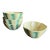 1950s Vintage Caldas Portugal Melon Bowls – Green & Cream Majolica - Set of 4 For Sale