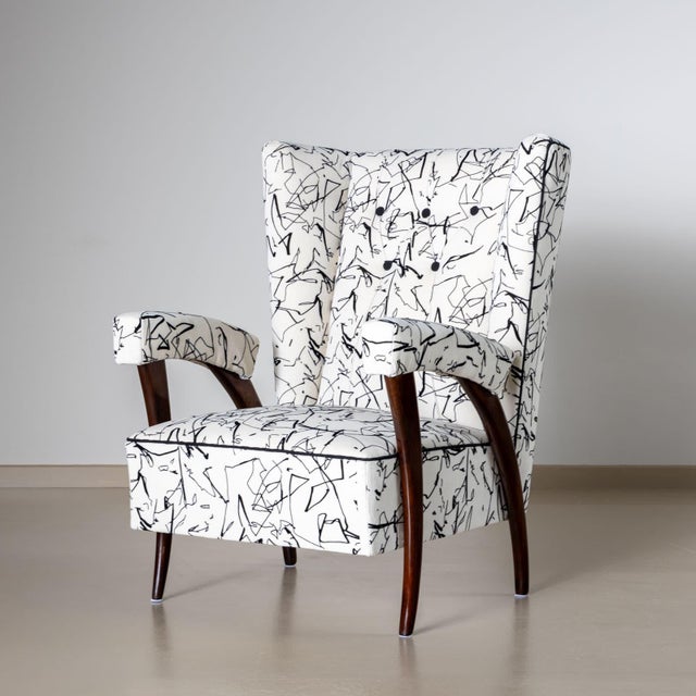 Paolo Buffa Pair of Italian Armchairs, attributed to Paolo Buffa, Mid-20th Century For Sale - Image 4 of 5