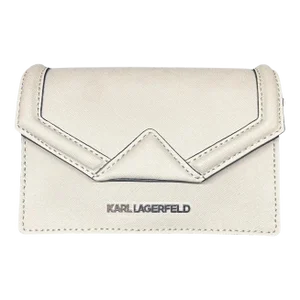 21st Century Karl Lagerfeld Mini Beige Geometric Envelope Clutch Bag